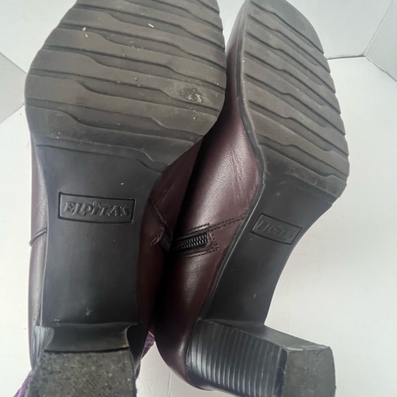 Elditas brown leather ankle boots with square toe/side buckle-Woman’s 7.5 - Picture 5 of 14